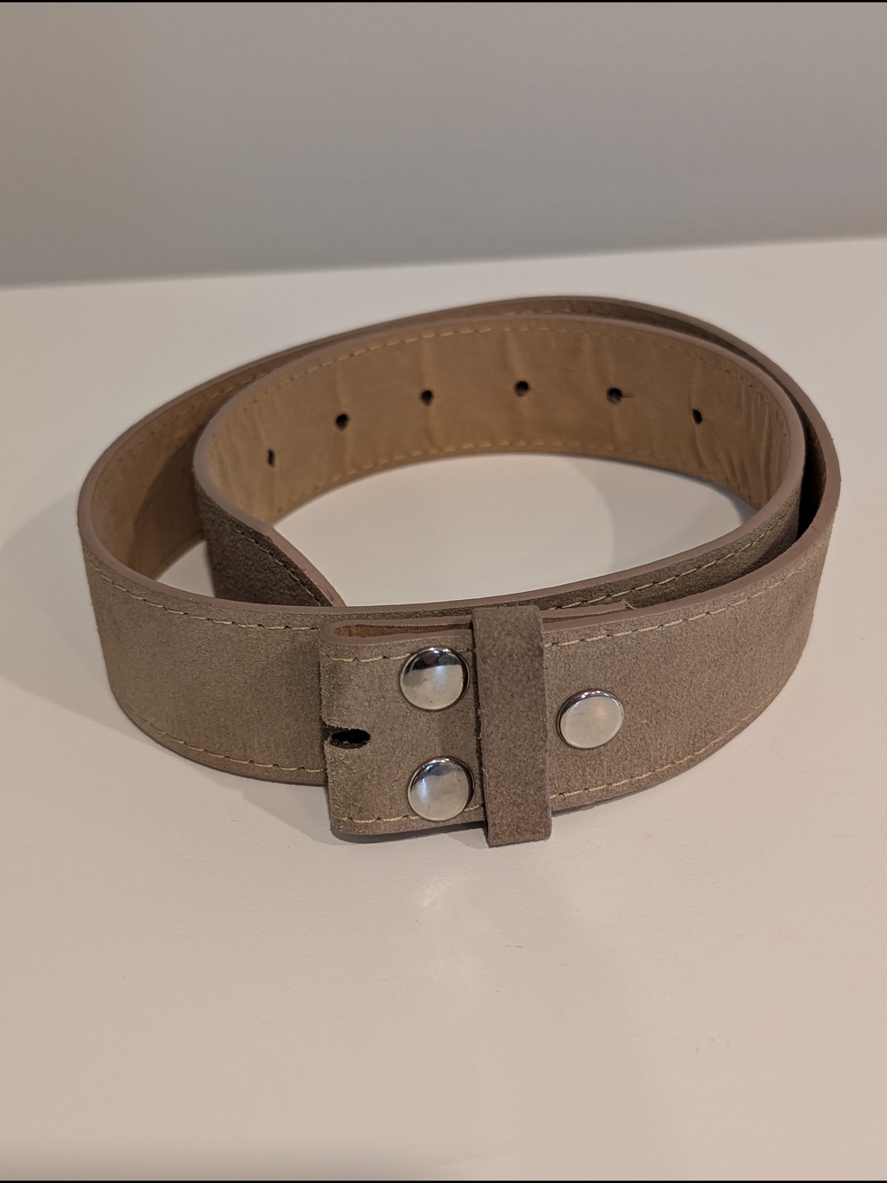 Taupe Beige Suede Belt